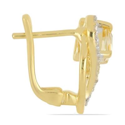 BUY 925 STERLING SILVER NATURAL CITRINE TRILLION GEMSTONE STYLISH EARRINGS WITH CUBIC ZIRCONIA – GOLD PLATED WHOLESALE JEWELRY